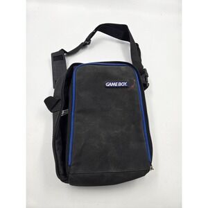 Nintendo Gameboy Carrying Case Travel Bag Black With Blue Trim OEM With Strap